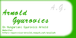 arnold gyurovics business card